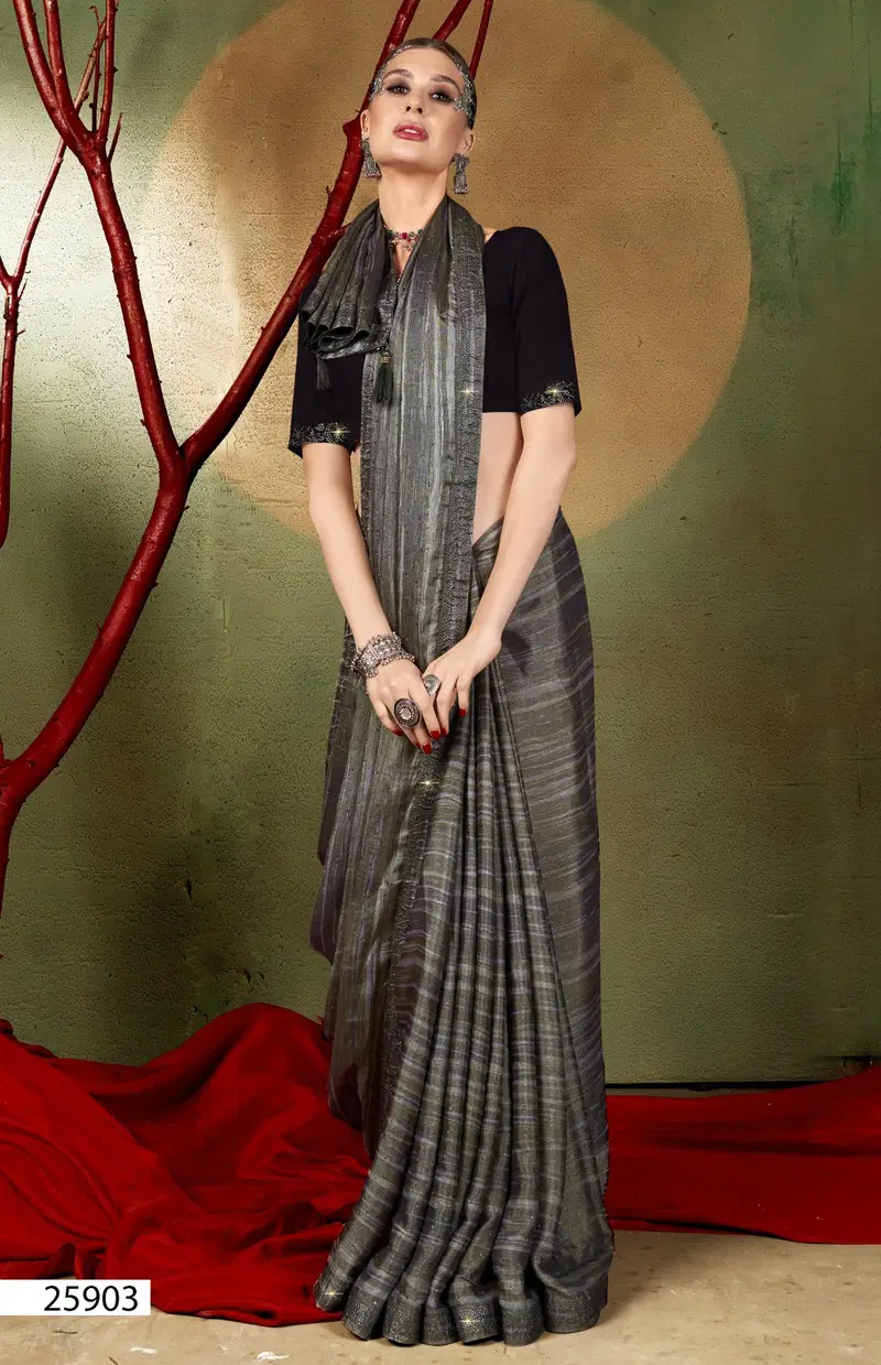 Daisy Vol 8 By Vallabhi Swarovski Brasso Saree Wholesale Shop In SUrat 